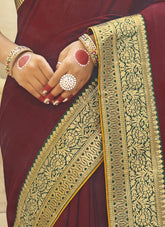 Sublime Maroon Colour Saree
